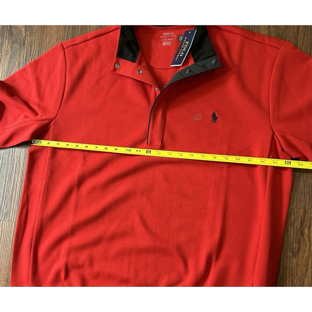 Polo Ralph Lauren Black Pony Classics Sweatshirt Snap Red Size LT New With Tags - Picture 10 of 16